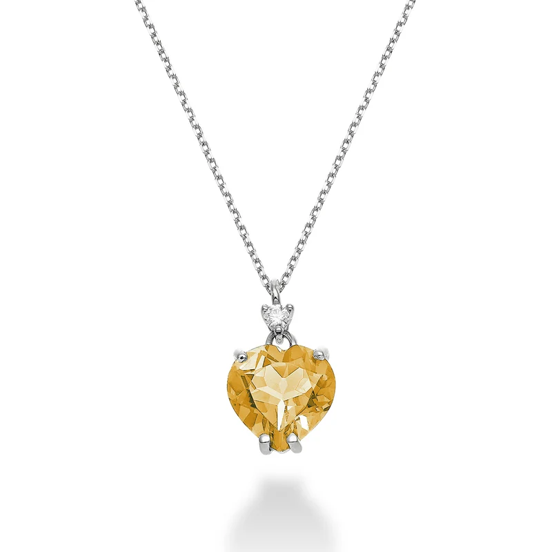 Nihama cl 18k citrino cuore 8x8 ct.1,45 diam. ct.0,025 NPCL198DICITR88O4