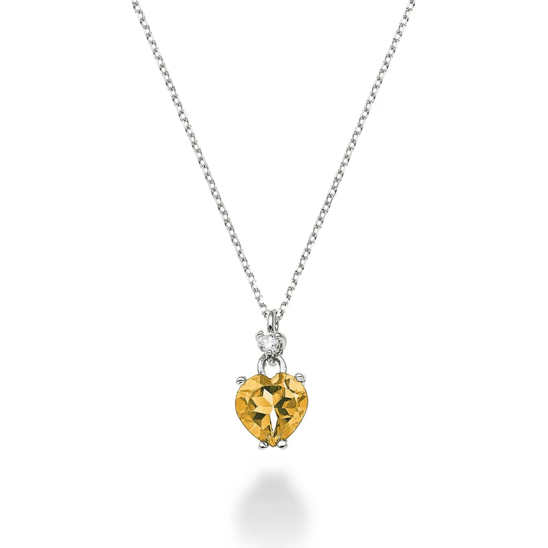 Nihama cl 18k citrino cuore 6x6 ct.0,60 diam. ct.0,02 NPCL198DICITR66O4