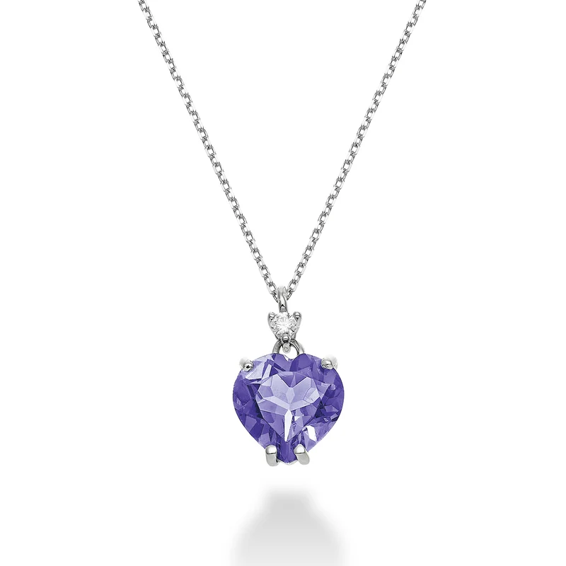 Nihama cl 18k ametista cuore 8x8 ct.1,45 diam. ct.0,025 NPCL198DIAMET88O4