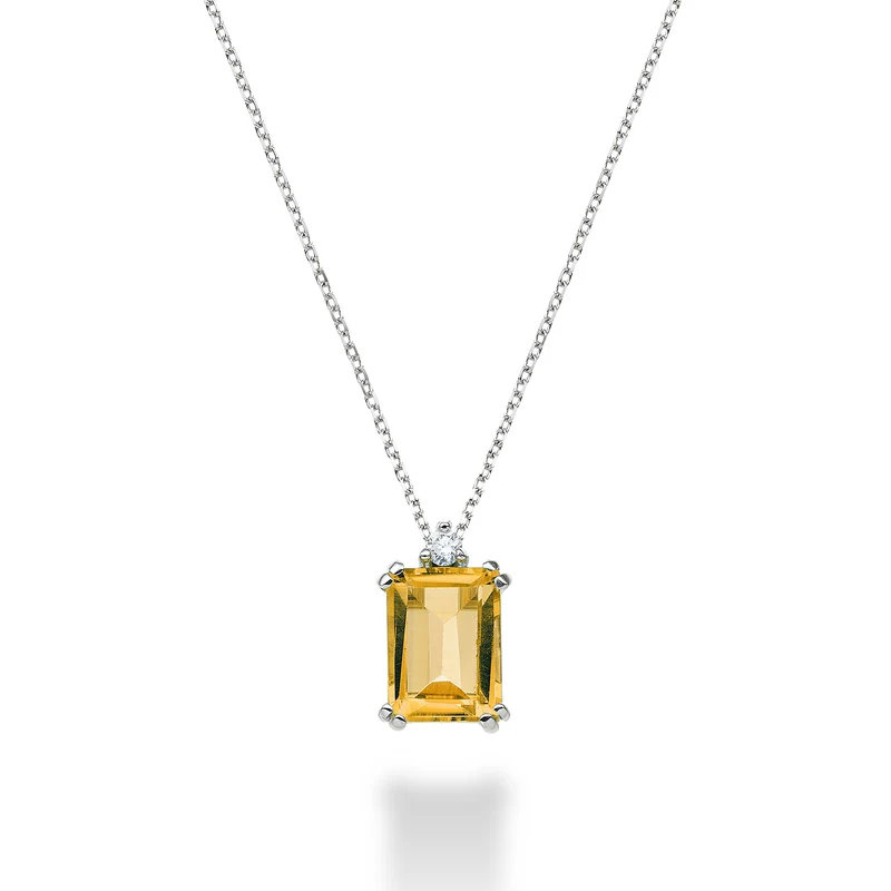 Nihama cl 18k citrino ottagonale 8x6 ct.1,30 diam. ct.0,03 NPCL090DICITR3O4