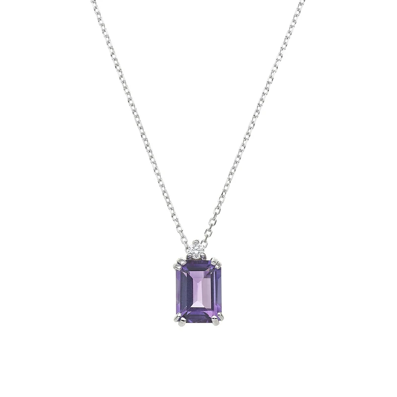 Nihama cl 18k ametista ottagonale 7x5 ct.0,90 diam. ct.0,025 NPCL090DIAMET2O4