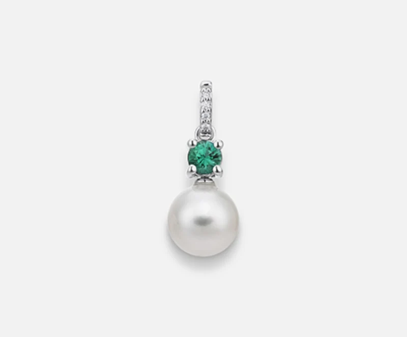 Nihama pe 18k fw 7,5/8 smeraldo tondo mm3,5 ct.0,13 dia ct.0,015 NP0401O4FABI075