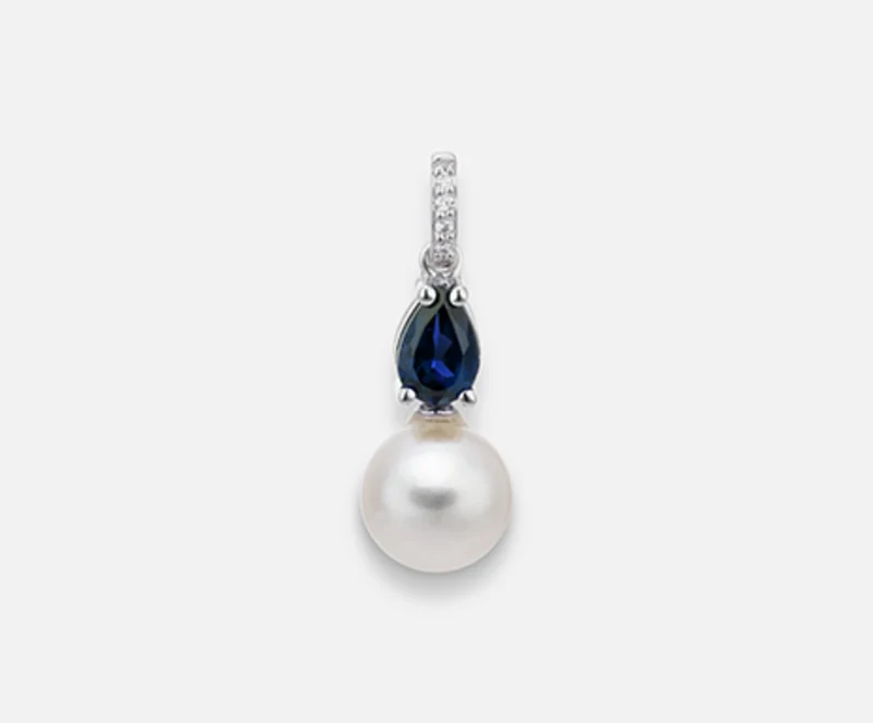 Nihama pe 18k fw 7,5/8 zaffiro goccia6x4 ct.0,54 dia ct.0,015 NP0390O4FABI075