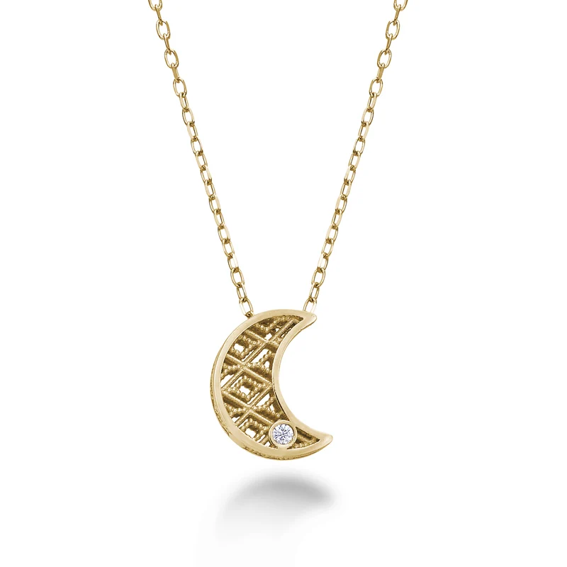 Nihama cl 18k luna oro giallo diam. ct.0,01 NDLUNAO1