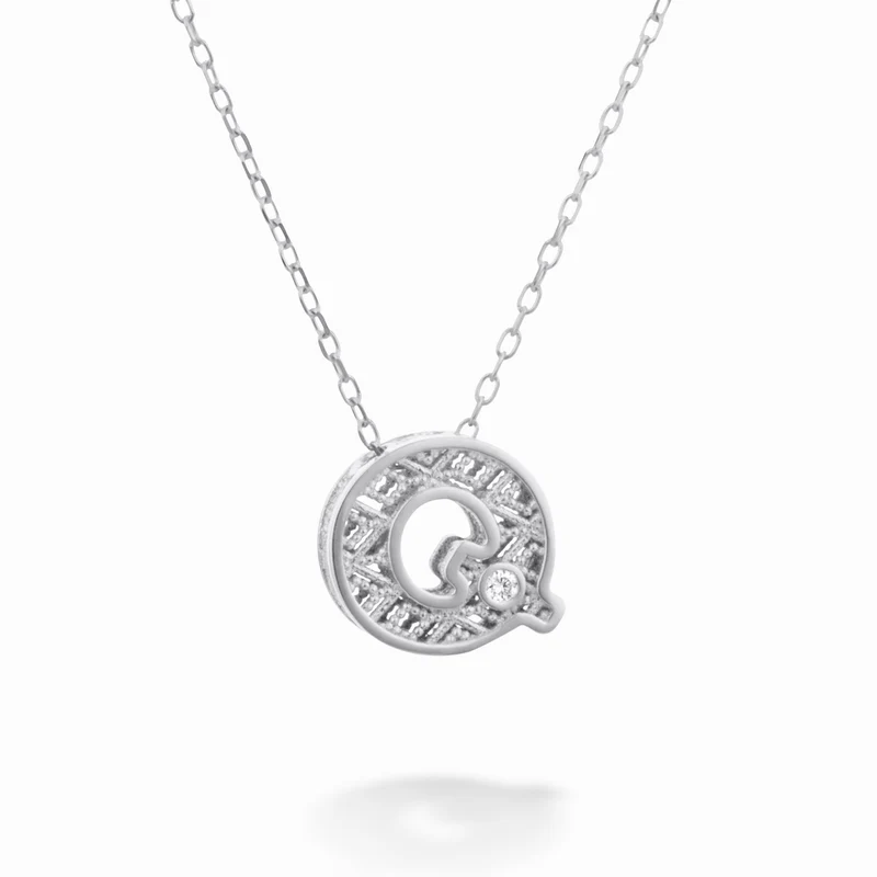 Nihama cl 18k lettera q oro bianco diam. ct.0,01 NDLETQO4