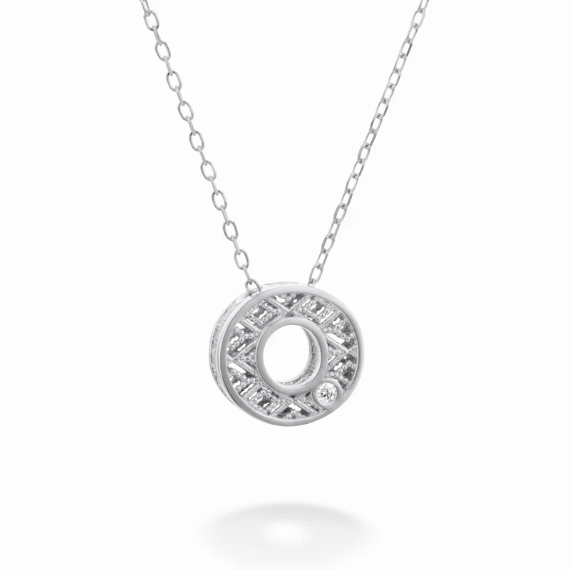 Nihama cl 18k lettera o oro bianco diam. ct.0,01 NDLETOO4