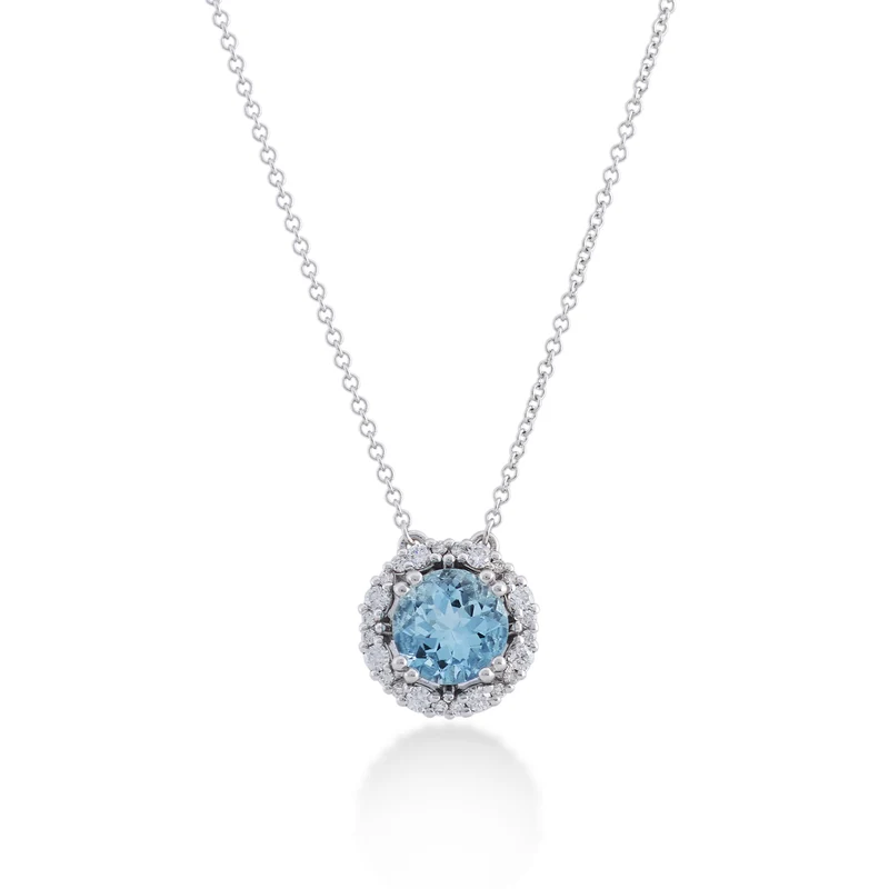 Nihama cl 18k acquamarina tonda 8mm ct.1,64 diam. ct.0,30 NDCLC087DIAQ1O4.164