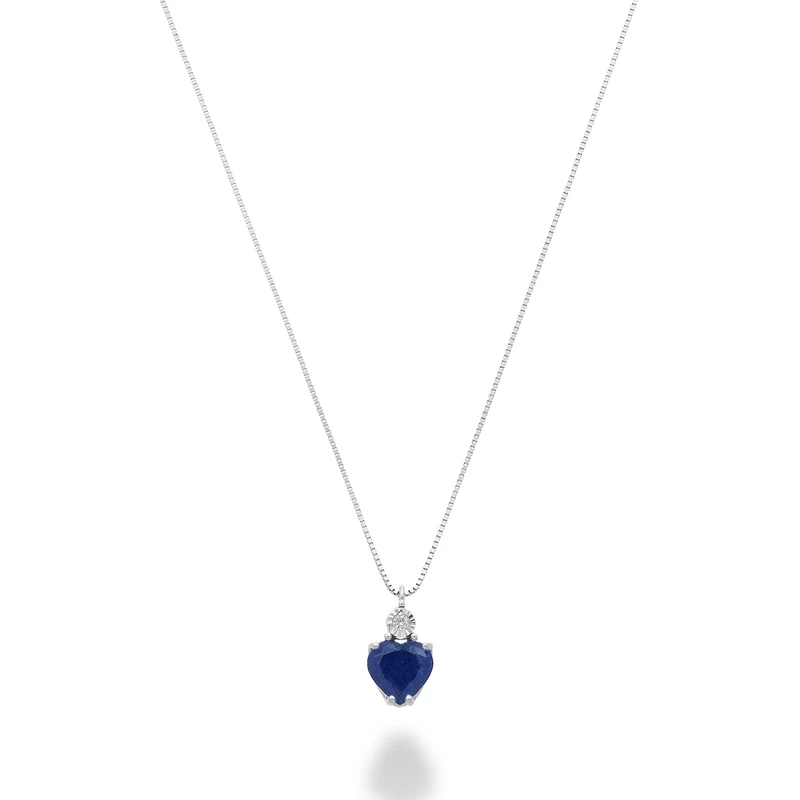 Nihama cl 18k zaffiro n. cuore 5x5 con diamantino ND5195O4ZFN043
