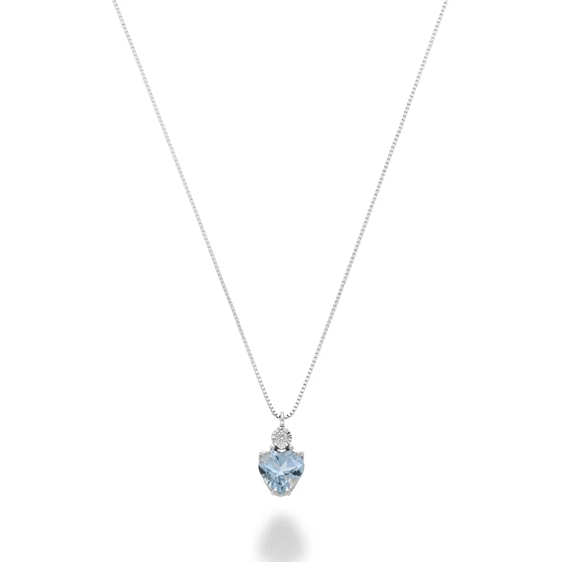 Nihama cl 18k acquamarina cuore 5x5 con diamantino ND5195O4AM