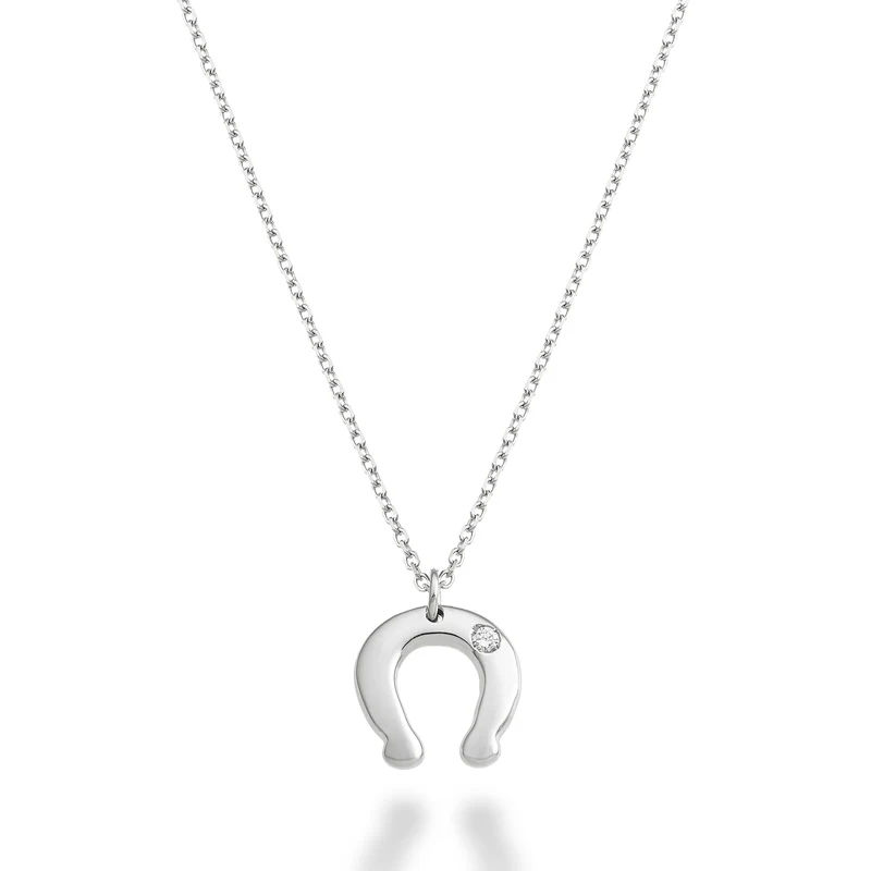 Nihama cl 18k ferro di cavallo ct.0,01 oro bianco ND5134O4BR001