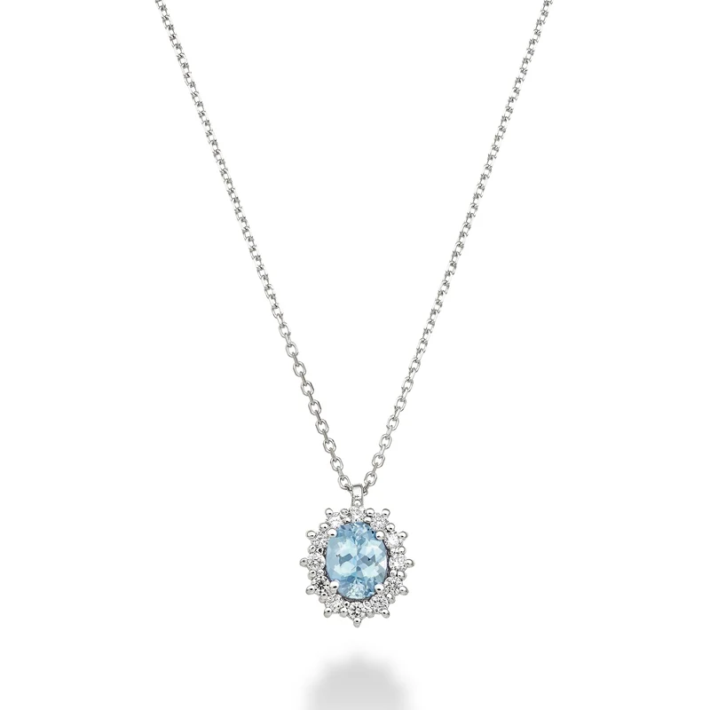 Nihama cl 18k acquamarina ovale 5x4 ct.0,30 diam. ct.0,10 ND5126O4AM