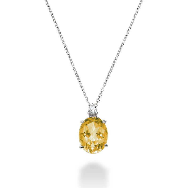 Nihama cl 18k citrino ovale 7x9 ct.1,65 diam. ct.0,04 ND5110O4CITR