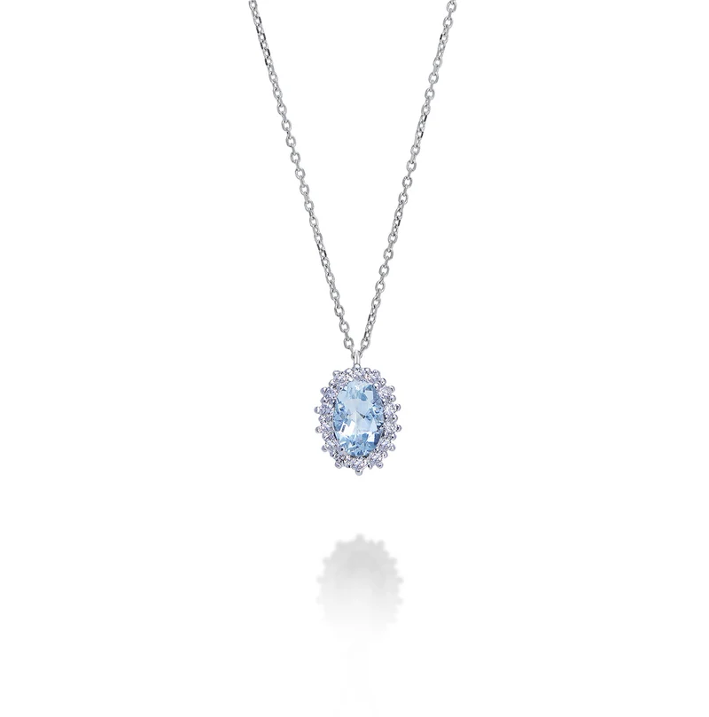 Nihama cl 18k acquamarina ovale 6x4 ct.0,30 diam. ct.0,13 ND5086O4AM