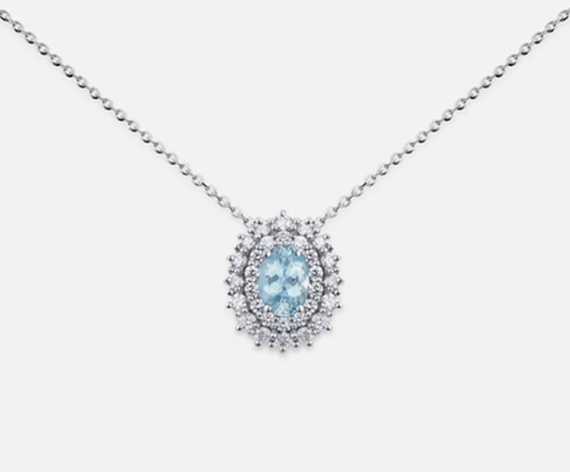 Nihama cl 18k acquamarina ovale 6x4 ct.0,30 dia ct.0,37 ND5060O4AM