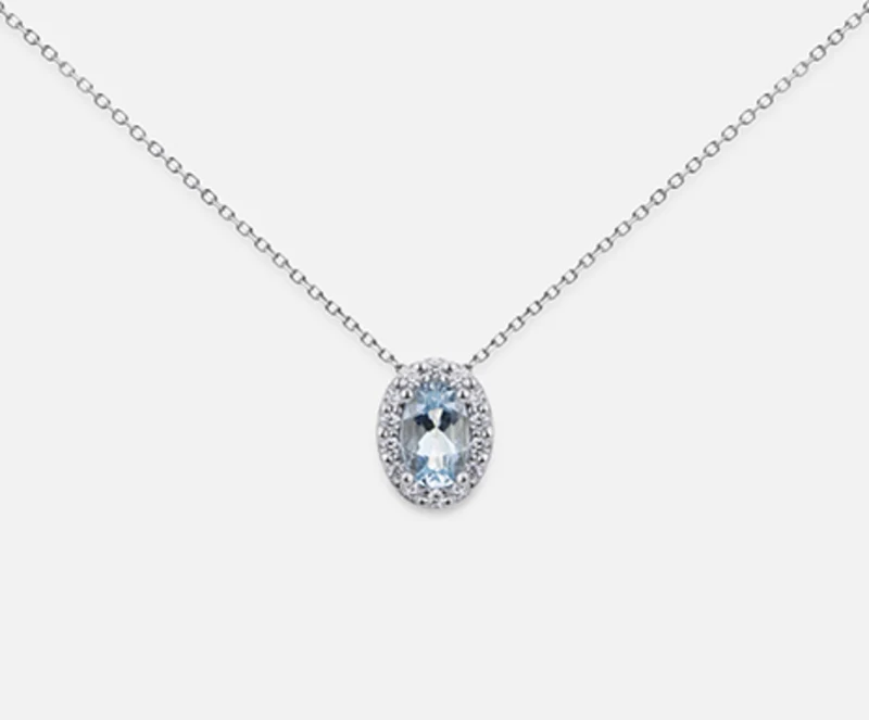 Nihama cl 18k acquamarina ovale 6x4 ct.0,30 dia ct.0,09 ND5059O4AM
