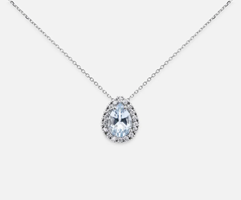 Nihama cl 18k acquamarina goccia 7x5 ct.0,50 dia ct.0,09 ND5058O4AM