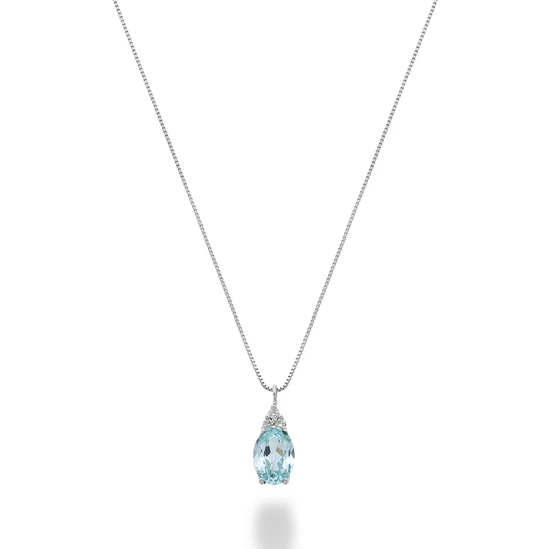 Nihama cl 18k tormalina paraiba ovale 6x4 con tre diamantini ND5188O4PAR