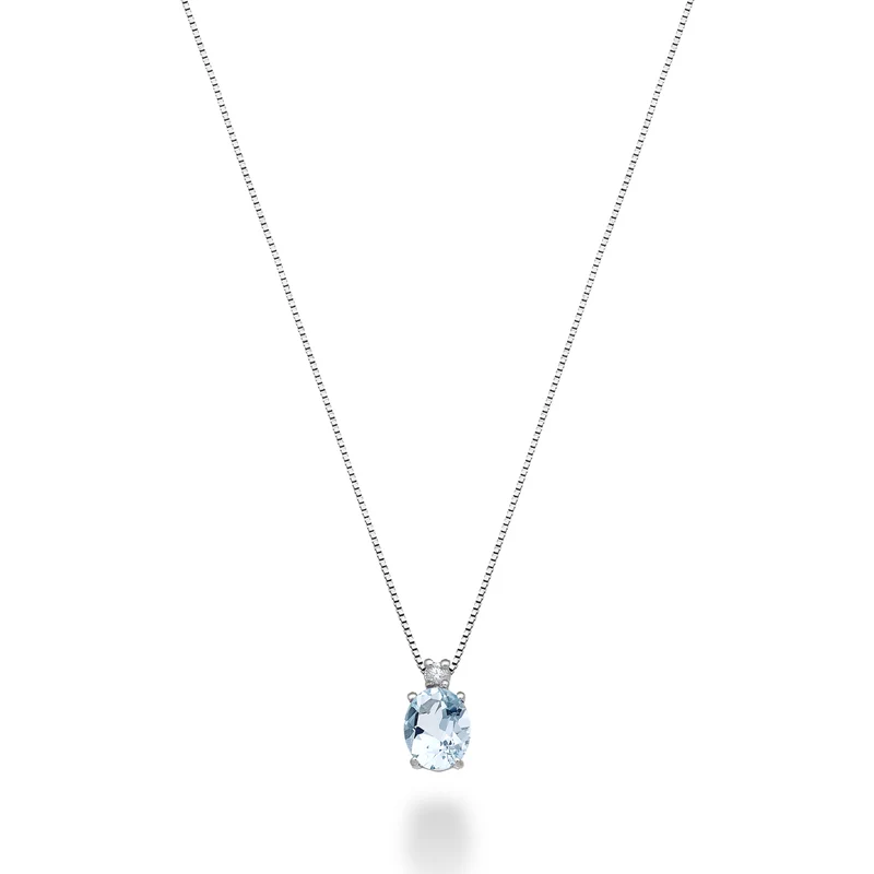 Nihama cl 9k acquamarina ovale 4x3 ct.0,14 diam. ct.0,01 ND5180R4AM