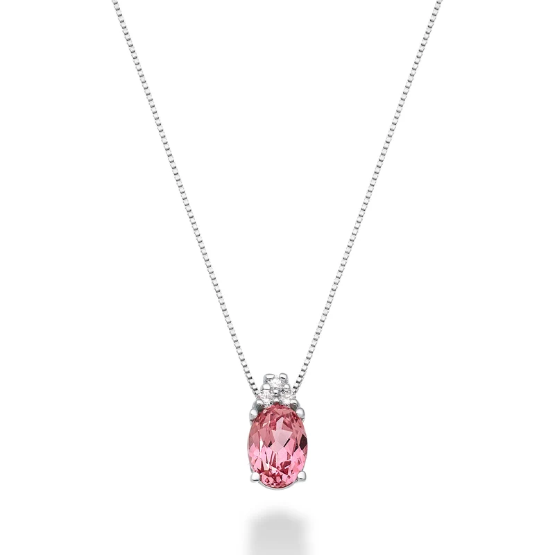 Nihama cl 18k zaffiro rosa ovale 7x5 ct.0,80 dia ct.0,045 ND5055O4ZFRP