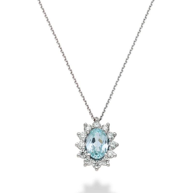Nihama cl 18k tormalina paraiba ovale 7x5 ct.0,80 diam. ct.0,30 ND5048O4PAR