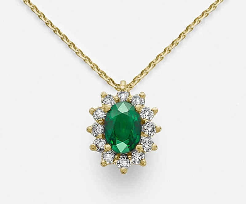 Nihama cl 18k smeraldo n. ovale 7x5 ct. 0,69 oro giallo ND5048O1SMN069