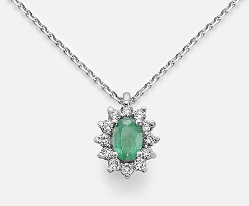 Nihama cl 9k smeraldo ovale 6x4 ct.0,30 diam. ct.0,23 ND5047R4BE