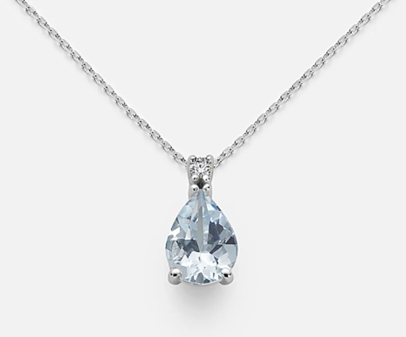 Nihama cl 18k acquamarina goccia 8x6 ct.0,62 diam. ct.0,025 ND5039O4AM