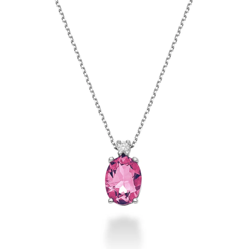 Nihama cl 18k topazio pink ovale 8x6 ct.1,40 diam. ct.0,025 ND5036O4TPPK