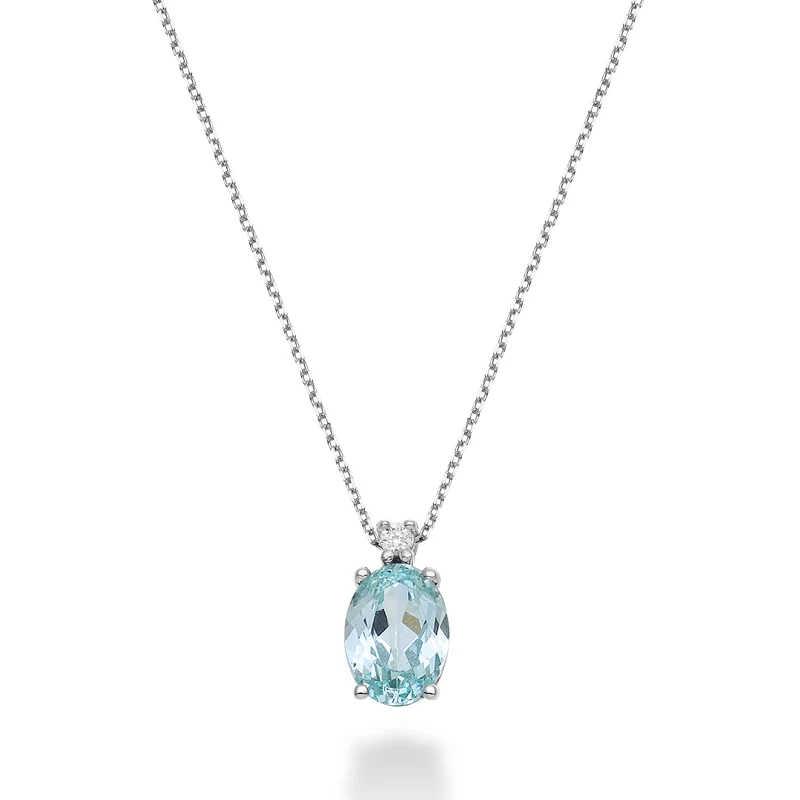 Nihama cl 18k tormalina paraiba ovale 8x6 ct.1,60 diam. ct.0,025 ND5036O4PAR