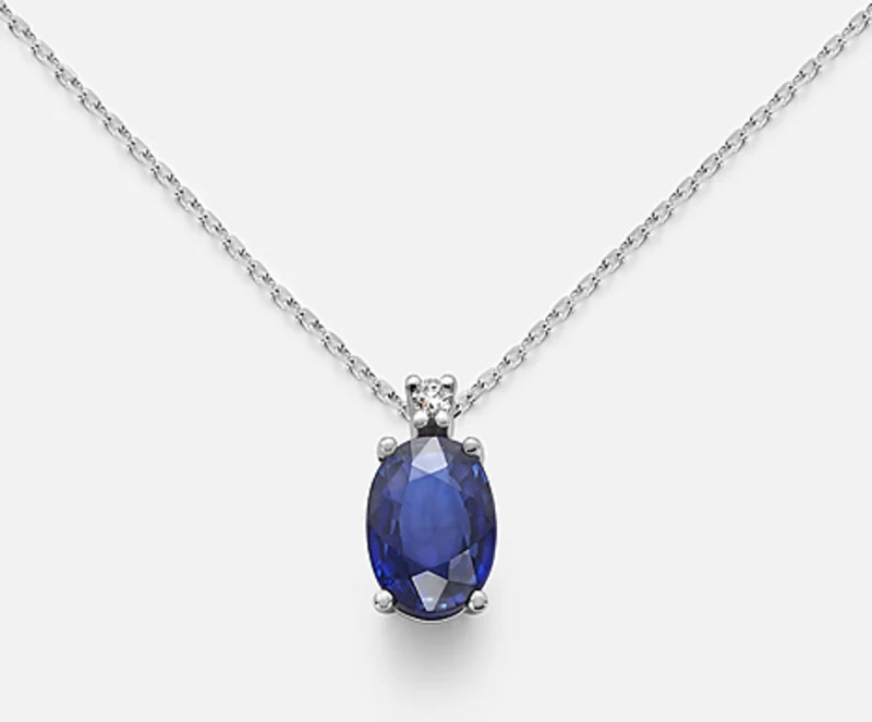Nihama cl 9k zaffiro ovale 7x5 ct.0,80 diam. ct.0,015 ND5035R4ZFD