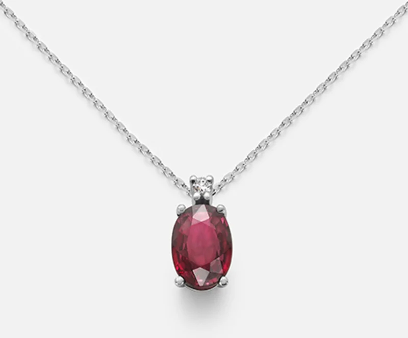 Nihama cl 9k rubino ovale 7x5 ct.0,90 diam. ct.0,015 ND5035R4RBC