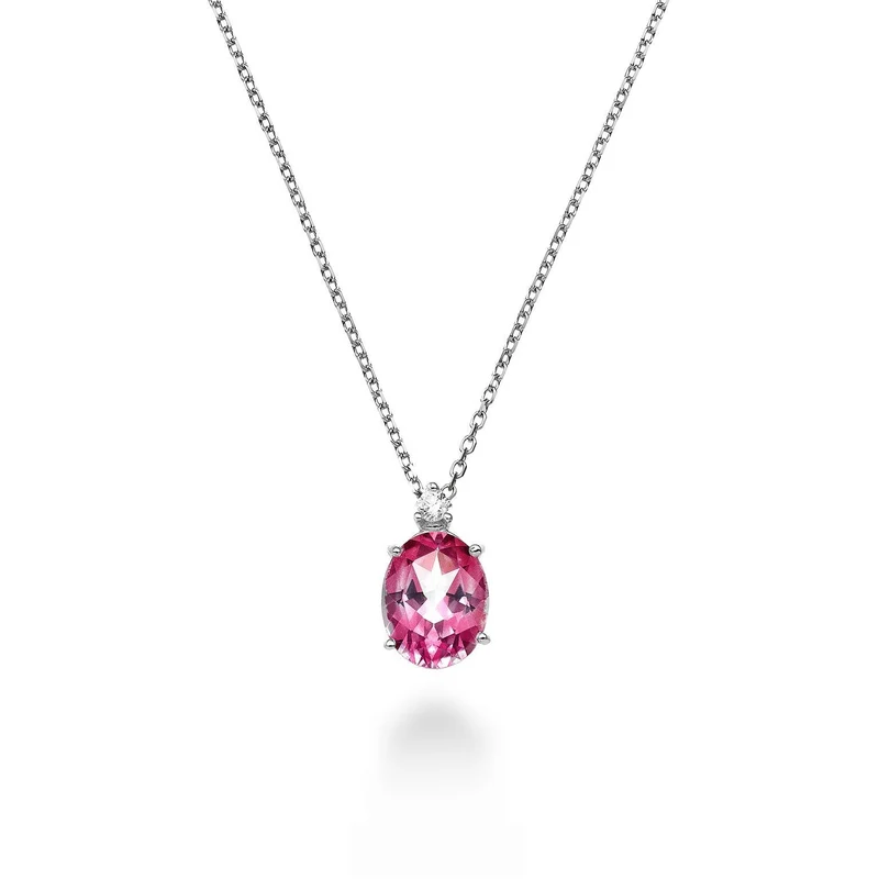 Nihama cl 18k topazio pink ovale 7x5 ct.0,80 diam. ct.0,015 ND5035O4TPPK