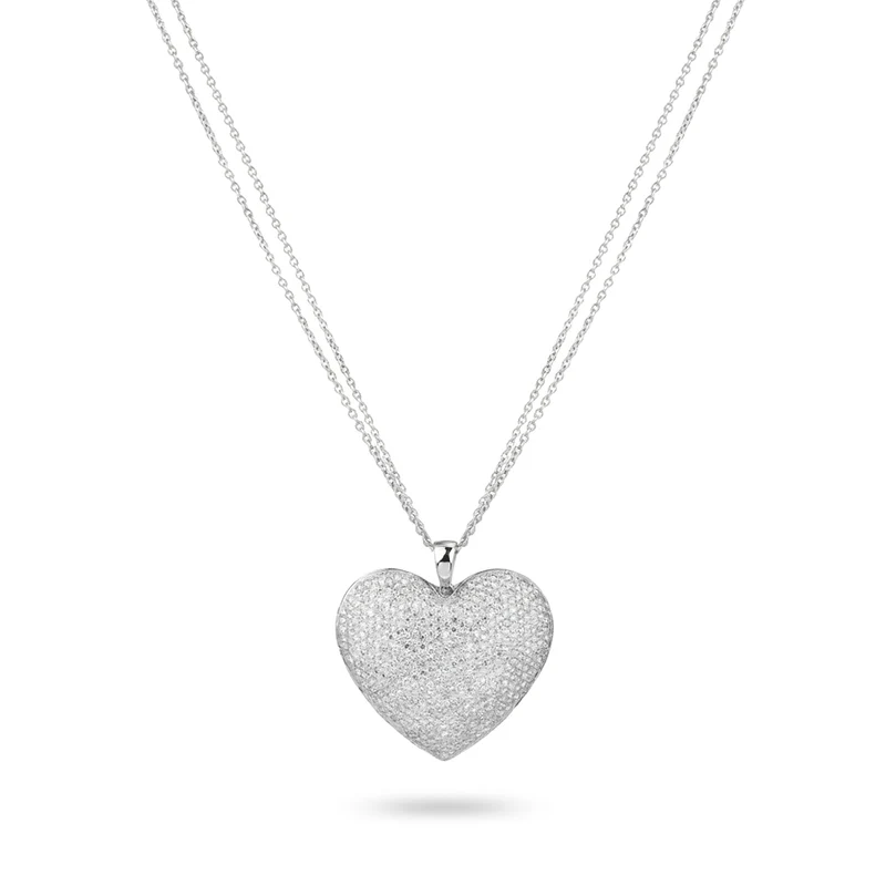 Golay pendente cuore a pave' con catena rolo' doppia GHGP2617-23307110003