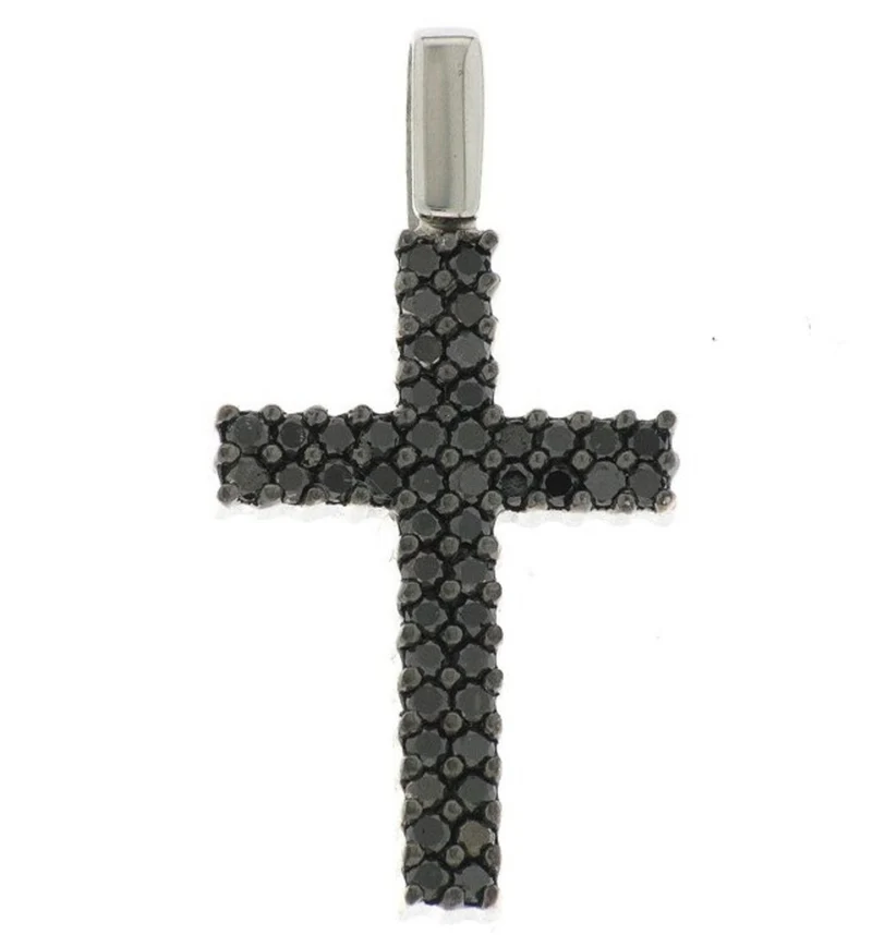 Golay girocollo croce diama neri GGE002N-12174110001