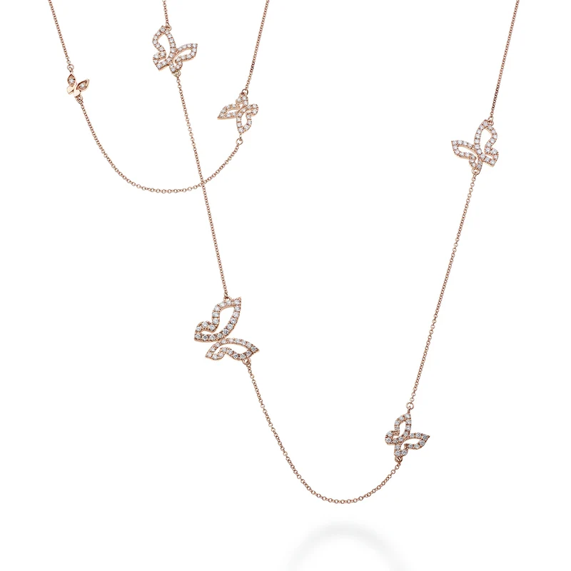 Golay girocollo mariposa con farfalle cm. 70, ct. 1,28 GFFA005DI-22182110088