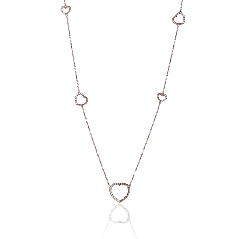 Golay collana lunga amami con cuori semi incassati GFCU013DI-22119110015
