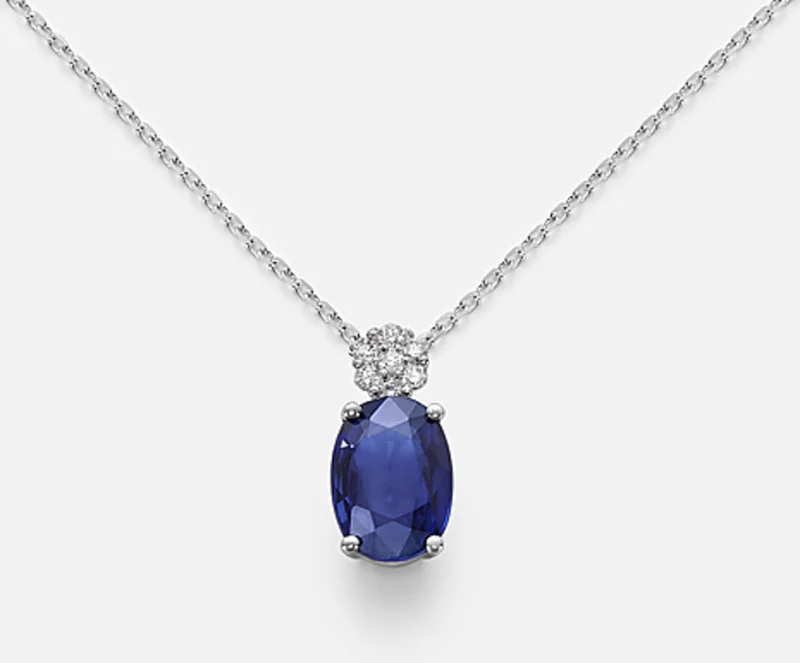 Nihama cl 18k zaffiro n. ovale 7x5 ct.1,05 diam. ct.0,05 ND5025O4ZFN105