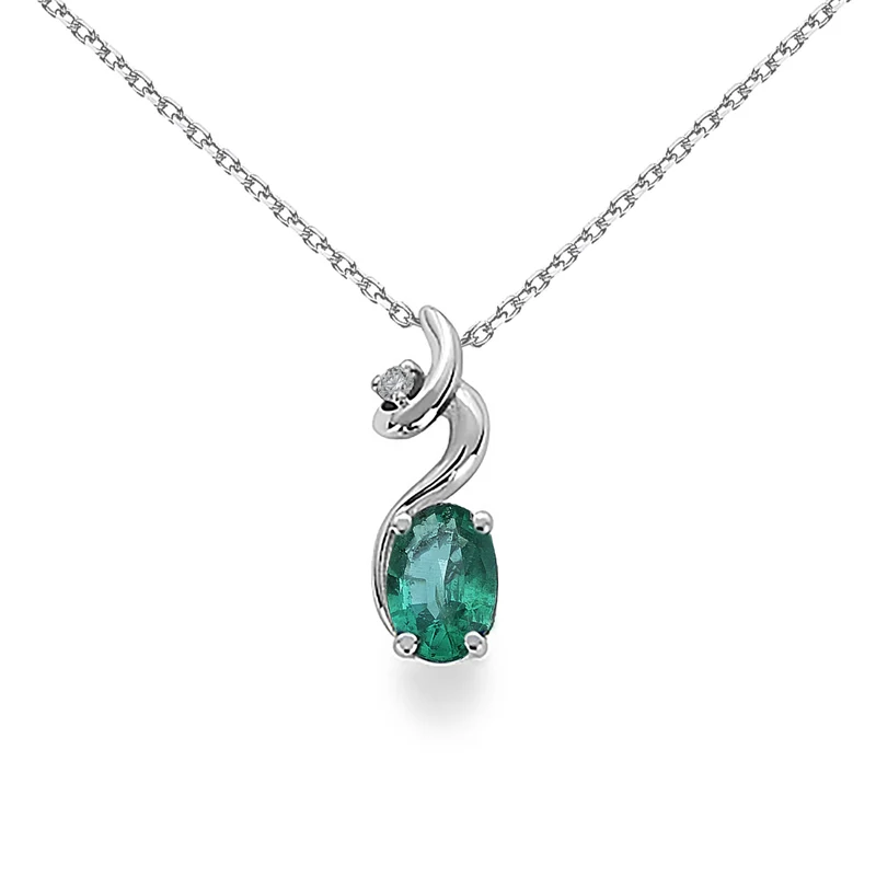Nihama cl 18k smeraldo ovale 6x4 ct.0,30 diam. ct.0,01 ND5024O4BE