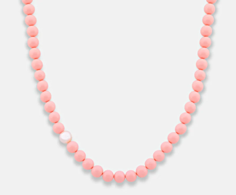 Nihama cl ag925 fw 9/10 agglomerato di corallo rosa 8mm cm.50 NC7092A4CORALLO