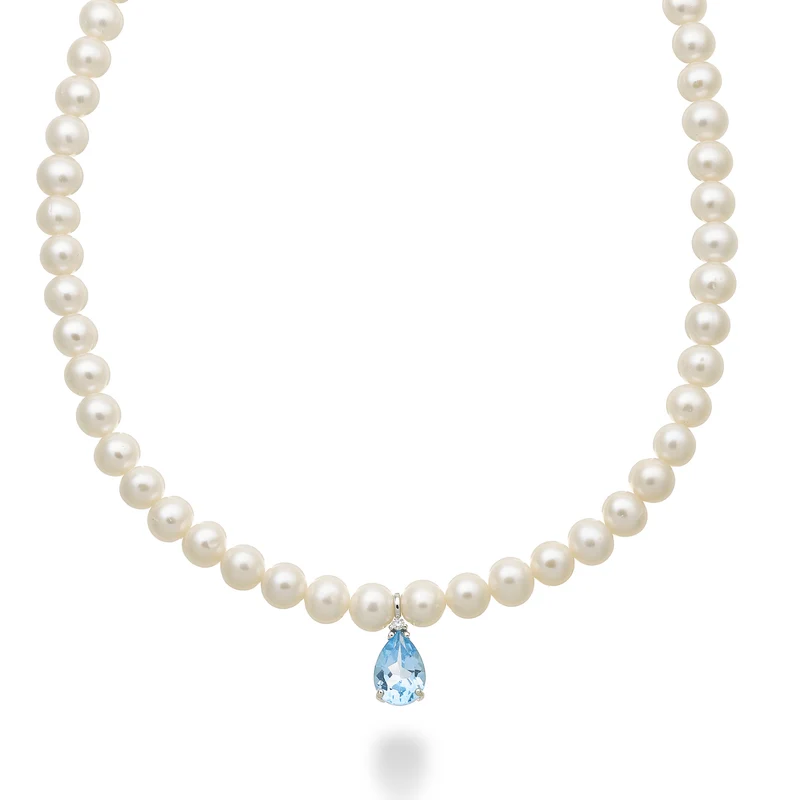 Nihama cl 18k fw 6/6,5 topazio swiss azzurro goccia 10x7 ct.2,30 diam. ct.0,02 anellino a molla NC1577O4TPSW60