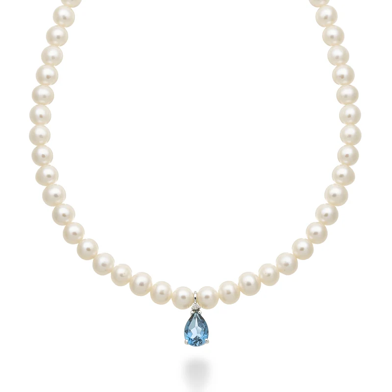 Nihama cl 18k fw 6/6,5 topazio blu london goccia 10x7 ct.2,30 diam. ct.0,02 anellino a molla NC1577O4TPBL60