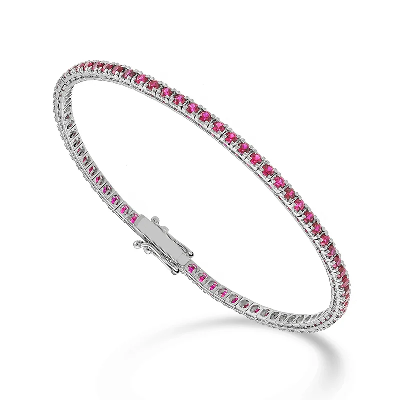 Nihama br tennis 18k rubini ct.2,90 diamanti 0,22 cm.17,5-71 castoni NBTQ250RBRDIO4