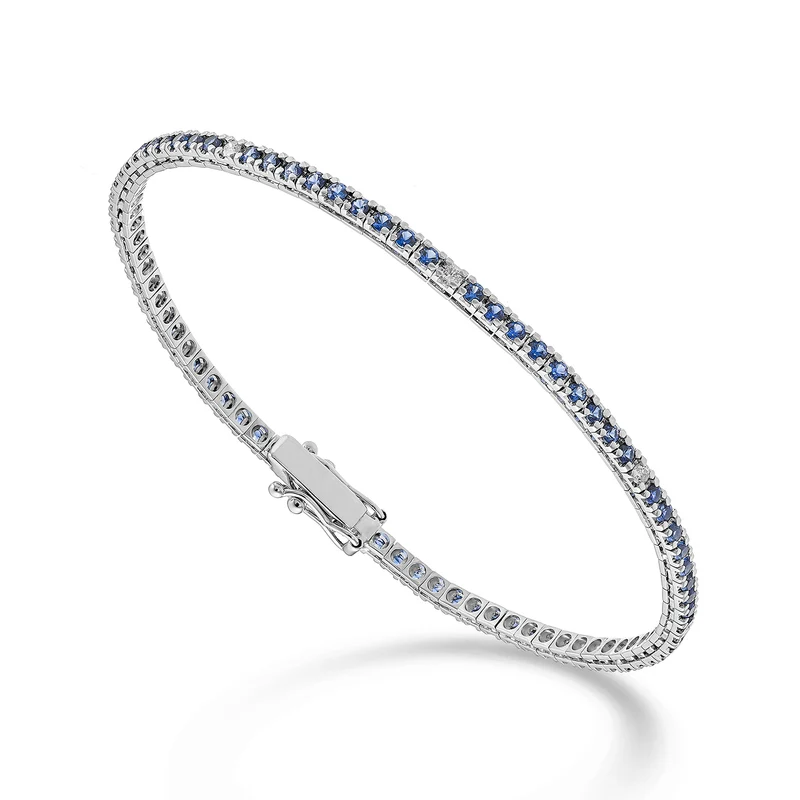 Nihama br tennis 18k zaffiri ct.2,00 diamanti ct.0,18 cm.17,5-80 castoni NBTQ220ZFRDIO4