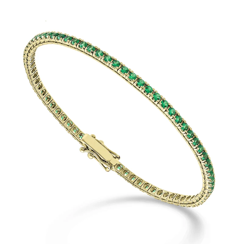 Nihama br tennis 18k smeraldi ct. 1,70 cm.17,5 oro giallo-80 castoni NBTQ220SMRO1