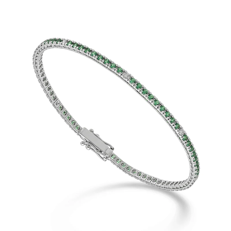 Nihama br tennis 18k smeraldi ct. 1,53 diamanti ct. 0,18 cm. 17,5- 80 castoni NBTQ220SMRDIO4