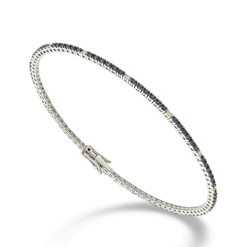 Nihama br tennis 18k zaffiri ct.1,05 diamanti ct.0,13 cm.17,2-94 castoni NBTF0011ZBRDIO4