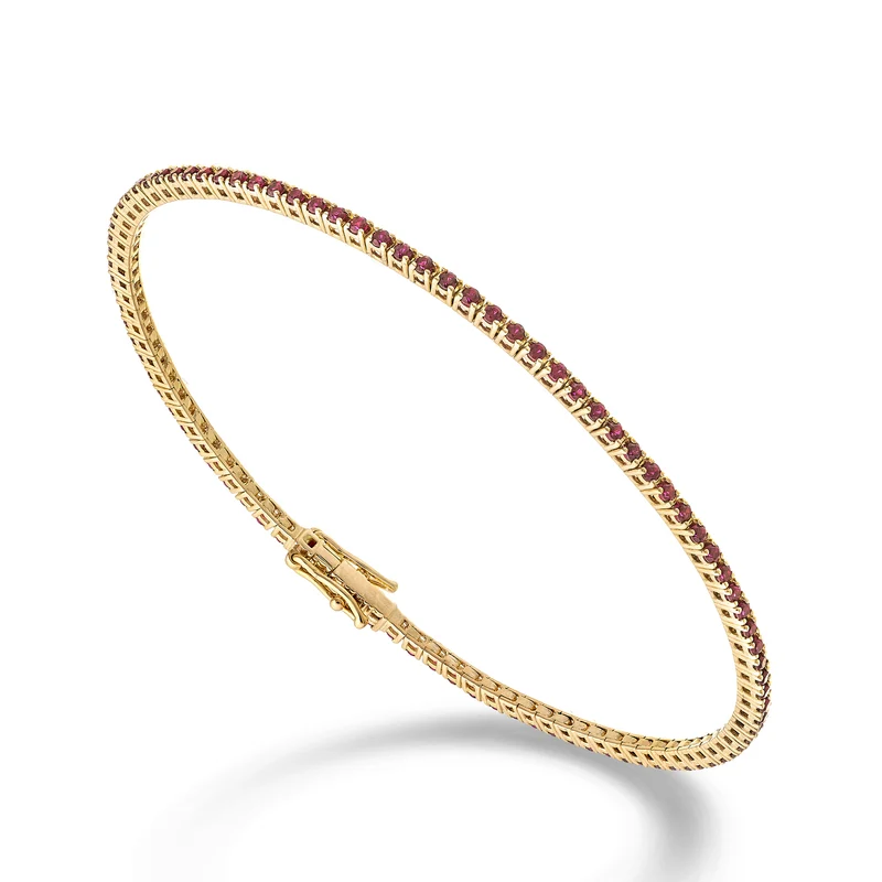 Nihama br tennis 18k rubini ct.1,20 diamanti cm.17,2 oro rosa-94 castoni NBTF0011RBRO3