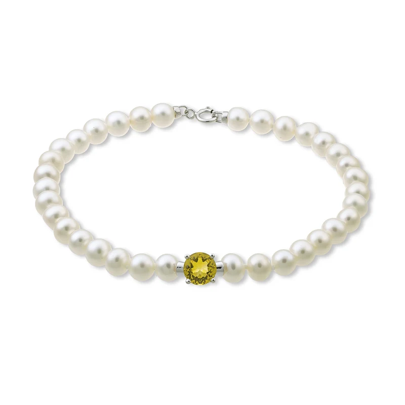 Nihama br 18k fw 5-5,5 citrino tondo 6 ct.0,80 anellino a molla NB1018O4CITR50