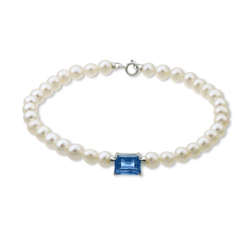 Nihama br 18k fw 5,5/6 topazio blu london ott. 6x8 ct.2,65 anellino a molla NB1016O4TPBL50