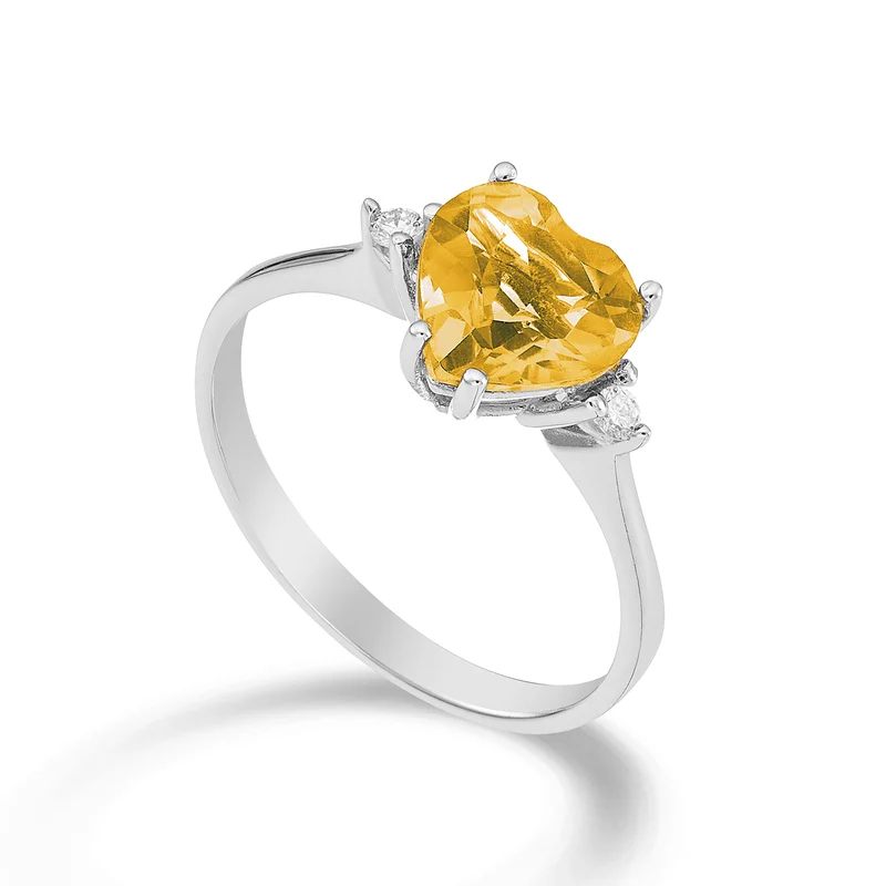 Nihama an 18k citrino cuore 8x8 ct.1,45 diam. ct.0,05 NACL198DICITR88O4